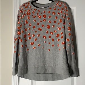 orange and gray leopard sweatshirt